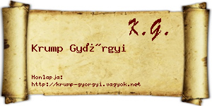 Krump Györgyi névjegykártya