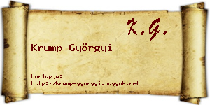Krump Györgyi névjegykártya